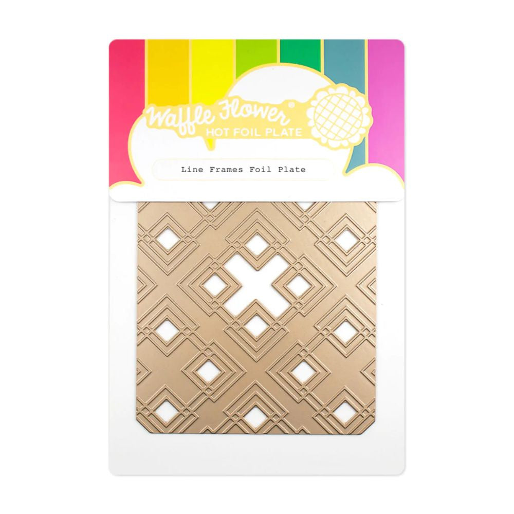 Waffle Flower stamps Line Frames Foil Plate