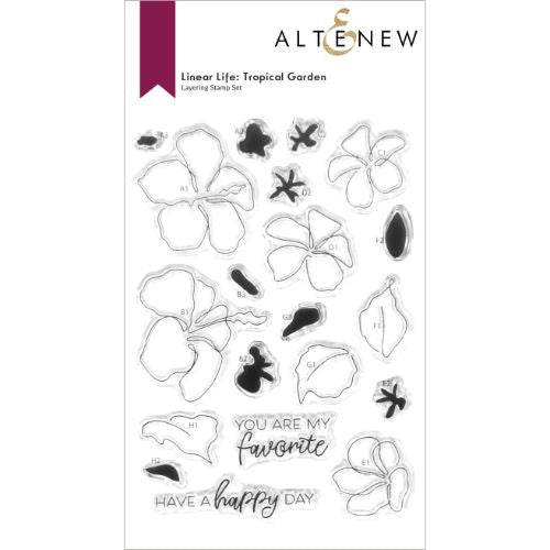 Altenew Linear Life: Tropical Garden Stamp Set