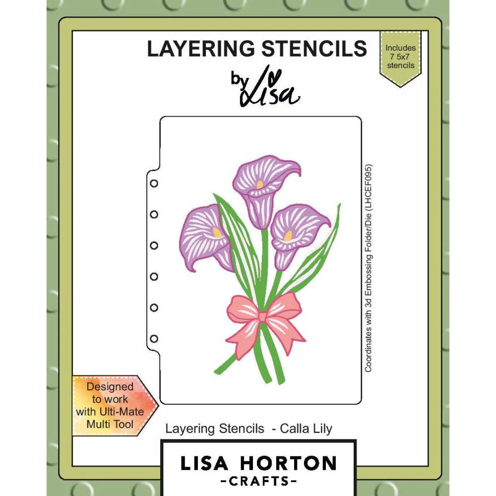 Lisa Horton Crafts 5x7 Layering Stencils - Calla Lily