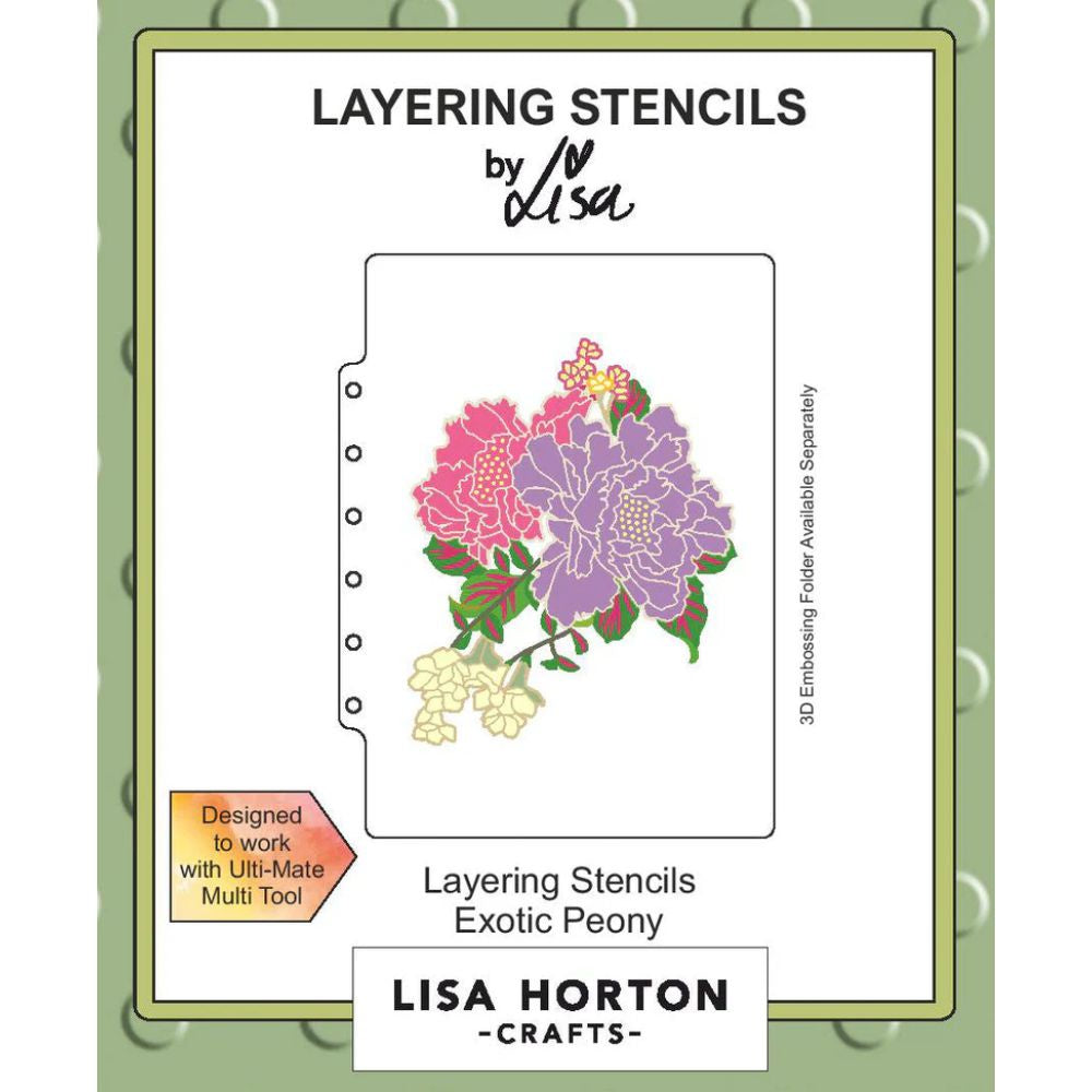 Lisa Horton Crafts Exotic Peony 5x7 Layering Stencils