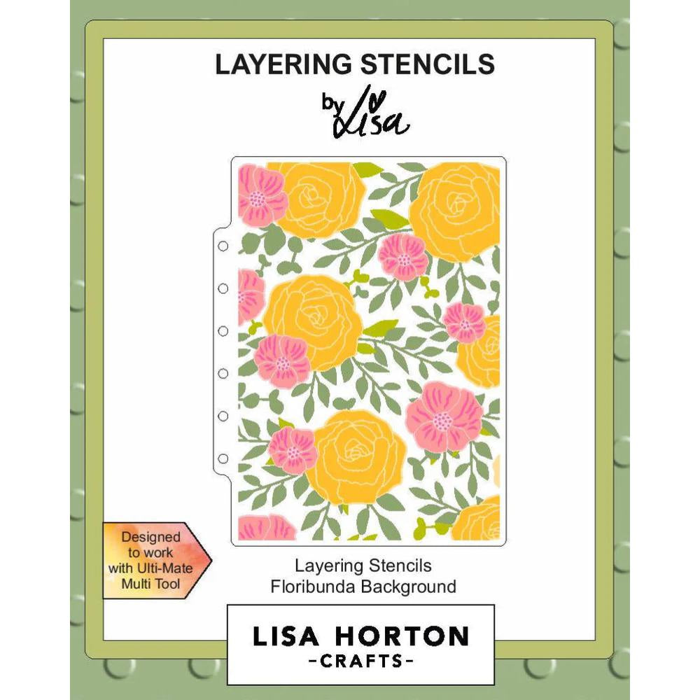 Lisa Horton Crafts Floribunda Background 5x7 Layering Stencils