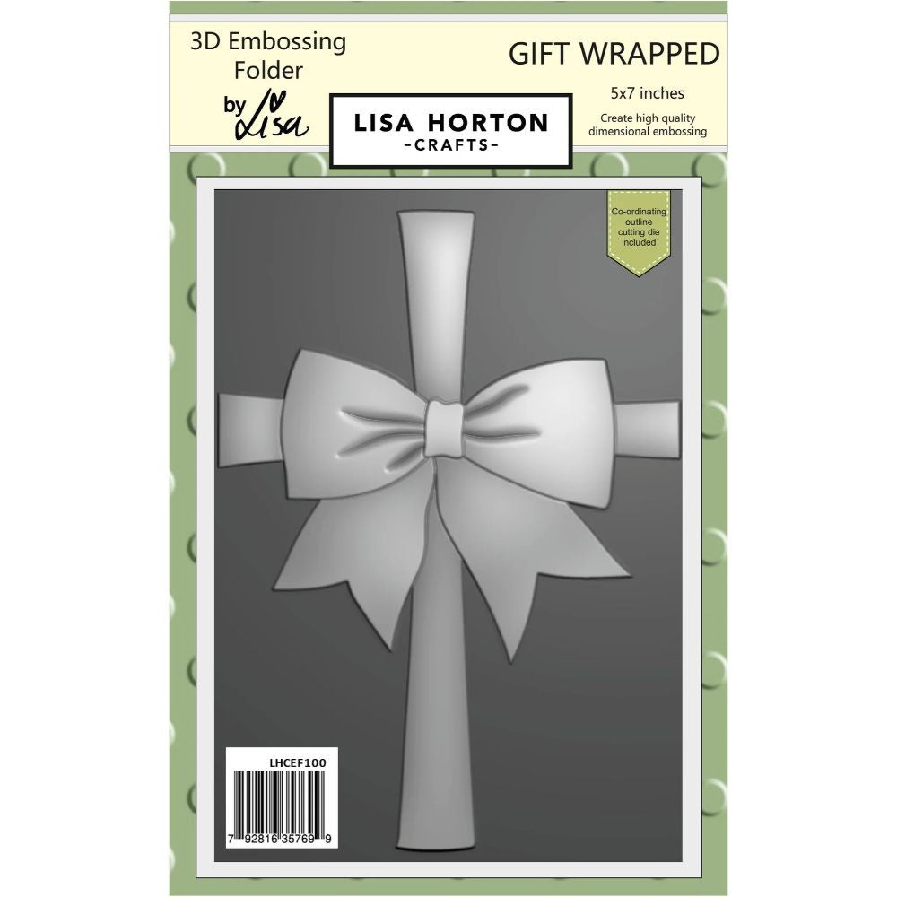 Lisa Horton Crafts Gift Wrapped 5x7 3D Embossing Folder & Die