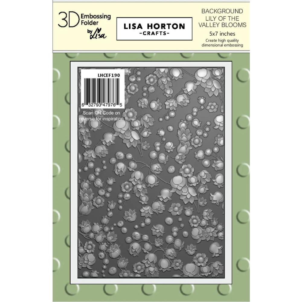 Lisa Horton Crafts Mini Blooms - Lily Of The Valley Background 5x7 3D Embossing Folder