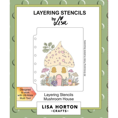 Lisa Horton Crafts Mushroom House A6 Layering Stencils - Auzz Trinklets N Krafts