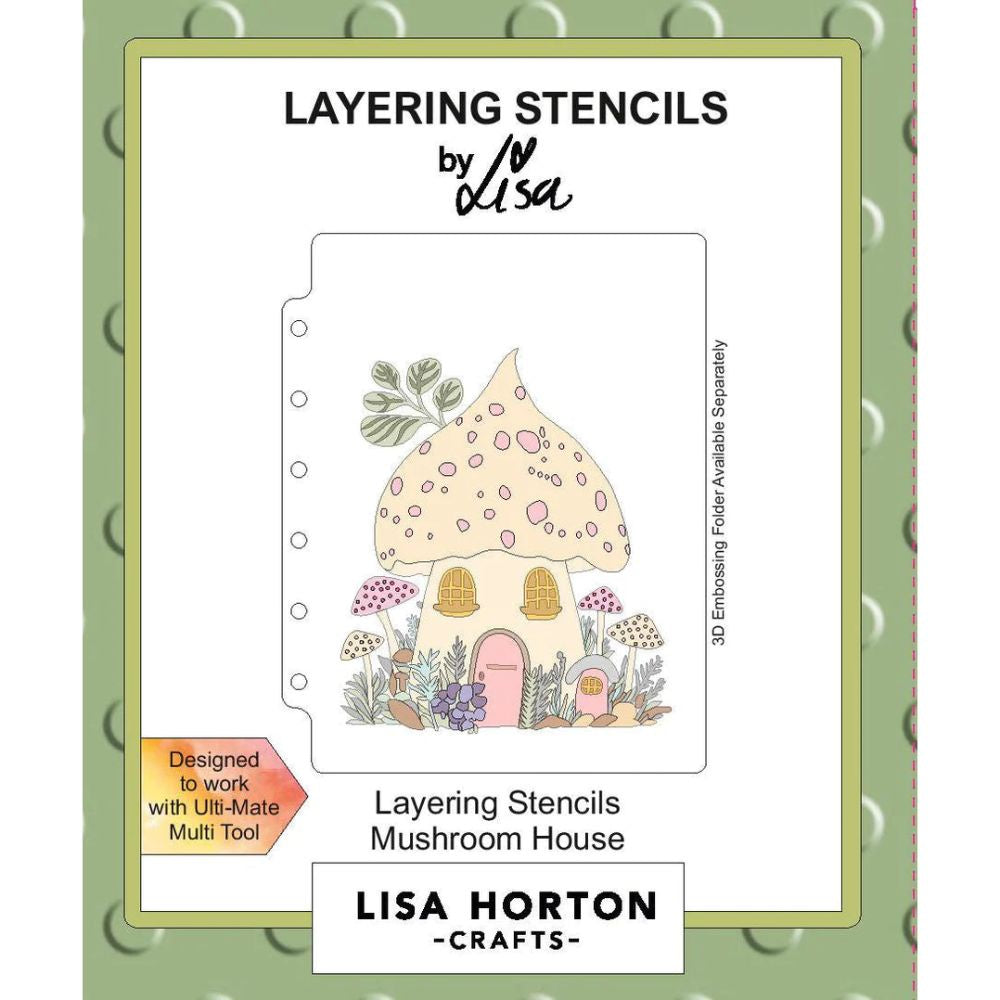 Lisa Horton Crafts Mushroom House A6 Layering Stencils - Auzz Trinklets N Krafts