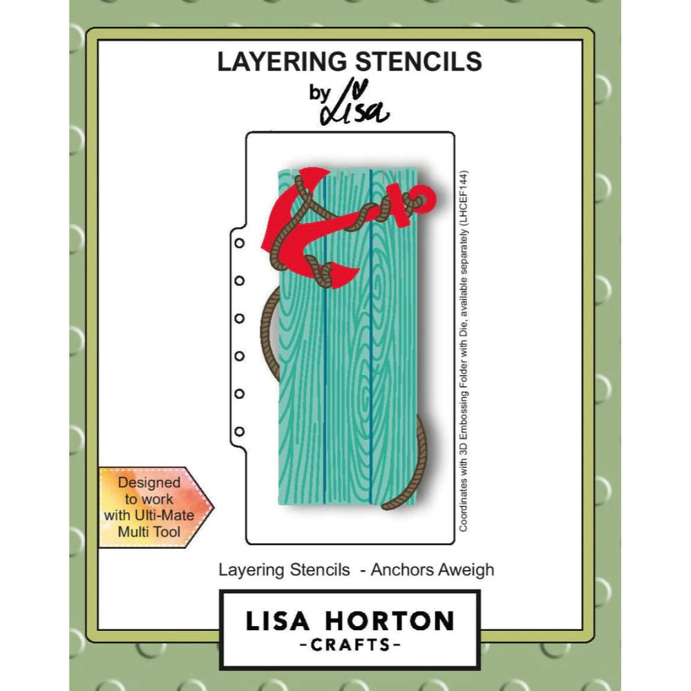 Lisa Horton Crafts Slimline Layering Stencils - Anchors Aweigh