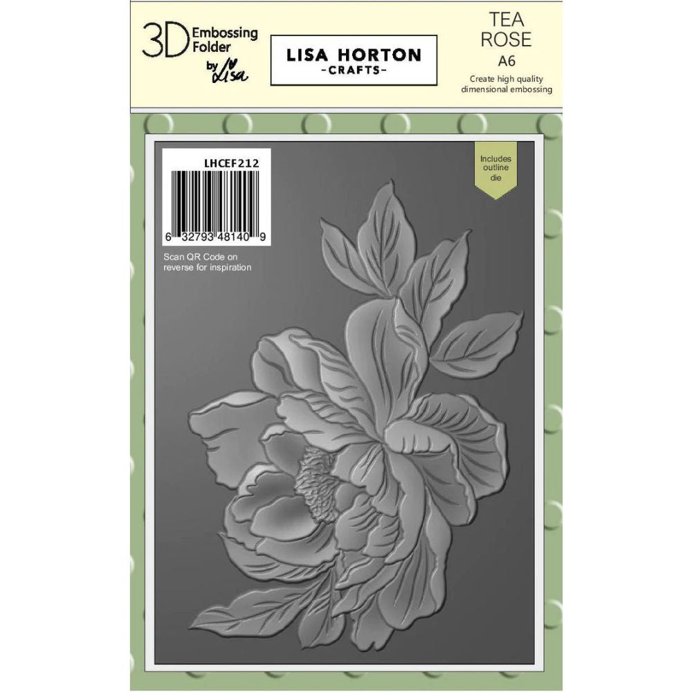 Lisa Horton Crafts Tea Rose A6 3D Embossing Folder & Die