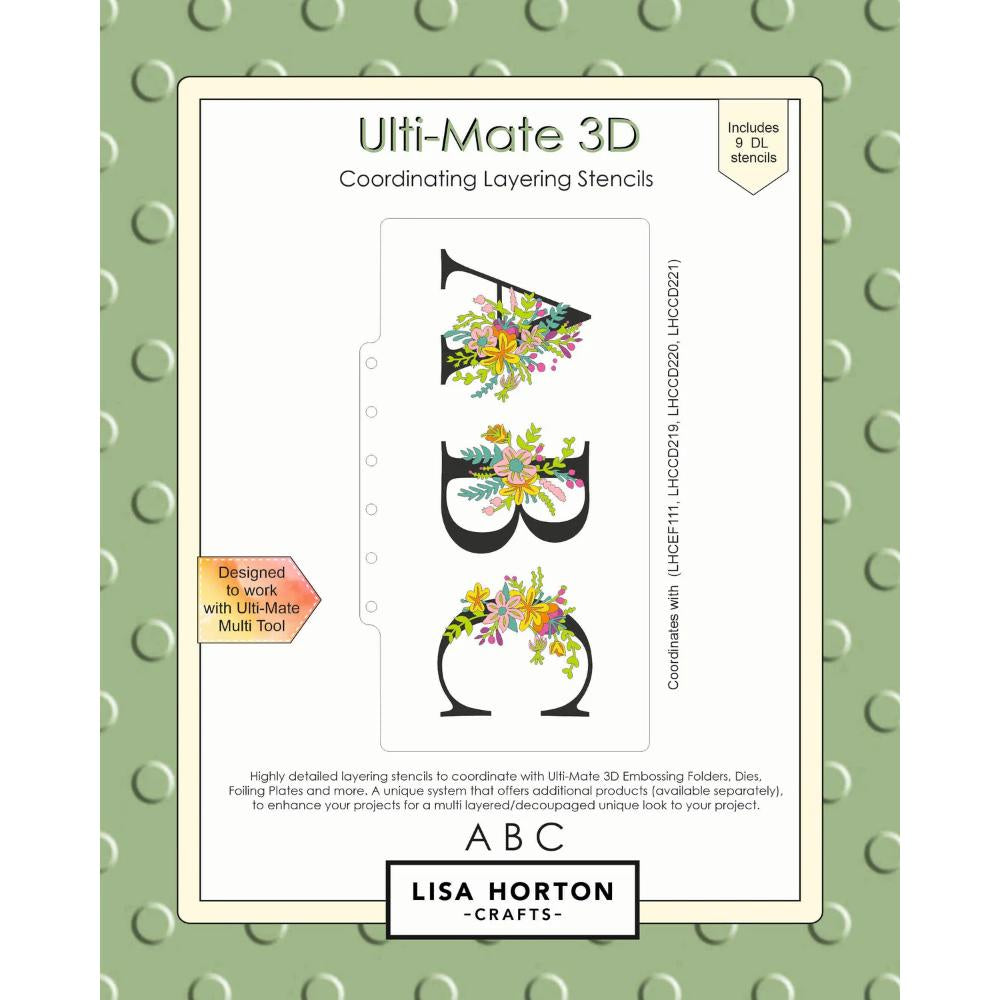 Lisa Horton Crafts Ulti-Mate 3D Slimline Layering Stencils ABC