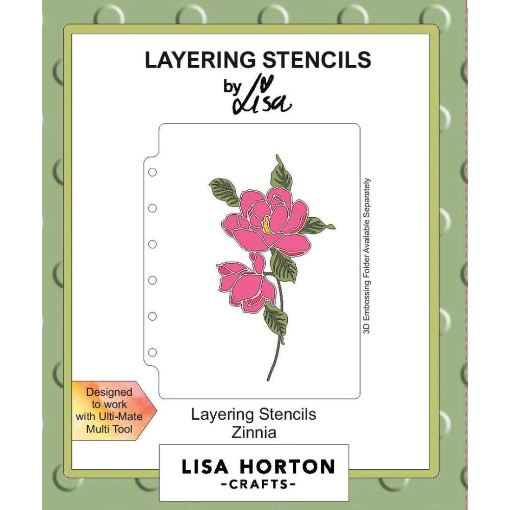 Lisa Horton Crafts Zinnia A6 Layering Stencils Layering Stencils