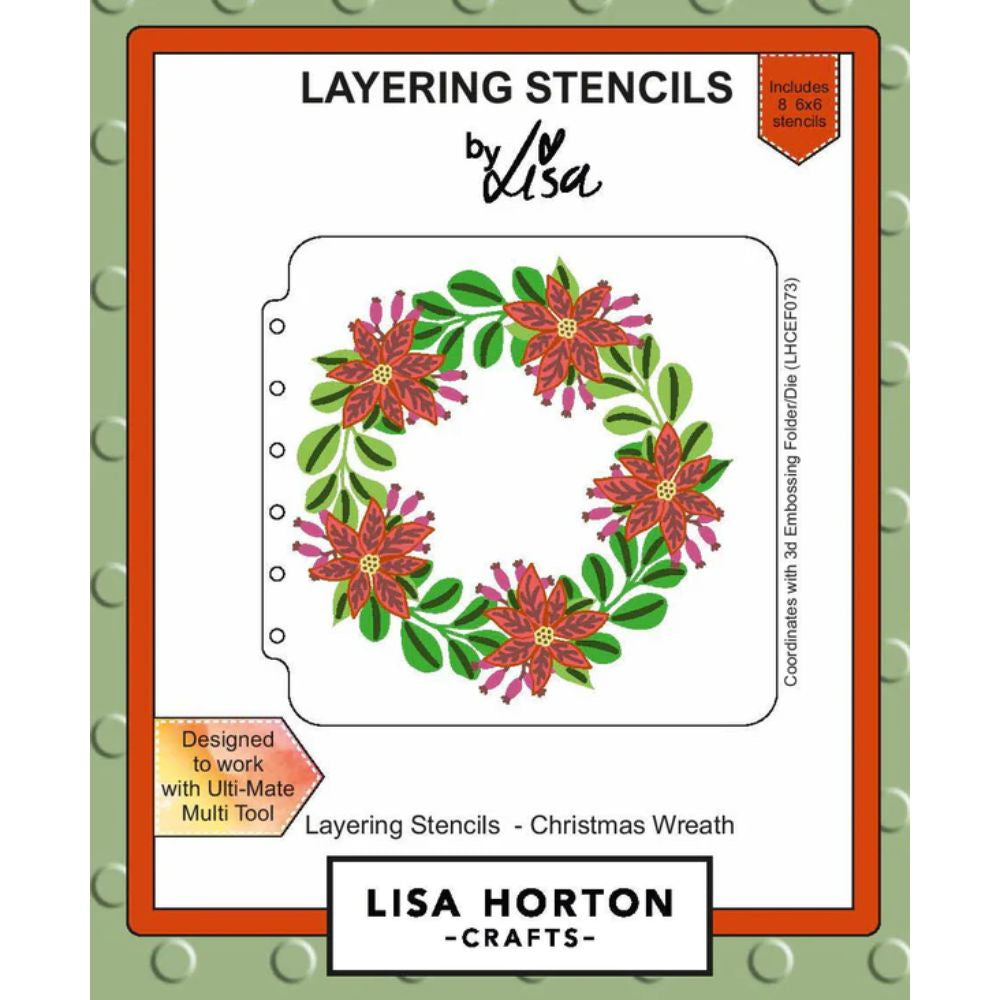 Lisa Horton Layering Stencils - Christmas Wreath