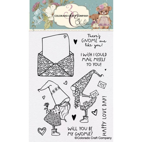 Colorado Craft Company Clear Stamps 4"X6" Love Day Gnomies-By Kris Lauren