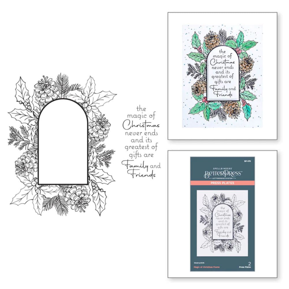 Spellbinders Magic of Christmas Frame Press Plates from the More BetterPress Christmas Collection