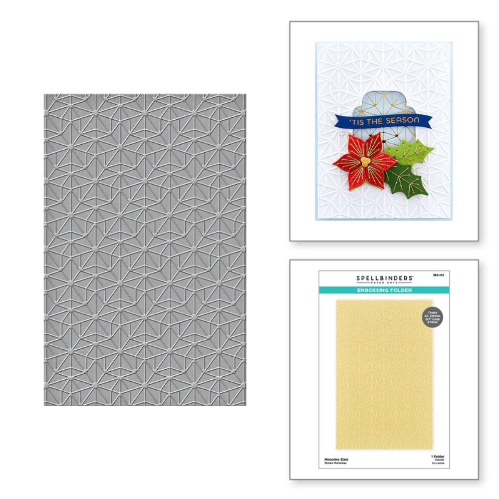 Spellbinders Monoline Stars Embossing Folder from the Dancin' Christmas Collection