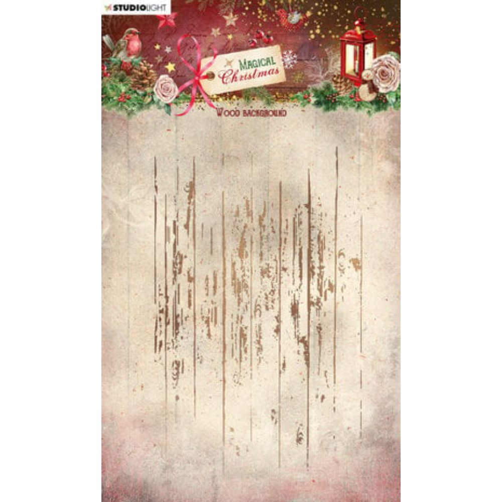 Studio Light Magical Christmas Clear Stamp Wood Background (SL-MC-STAMP502)