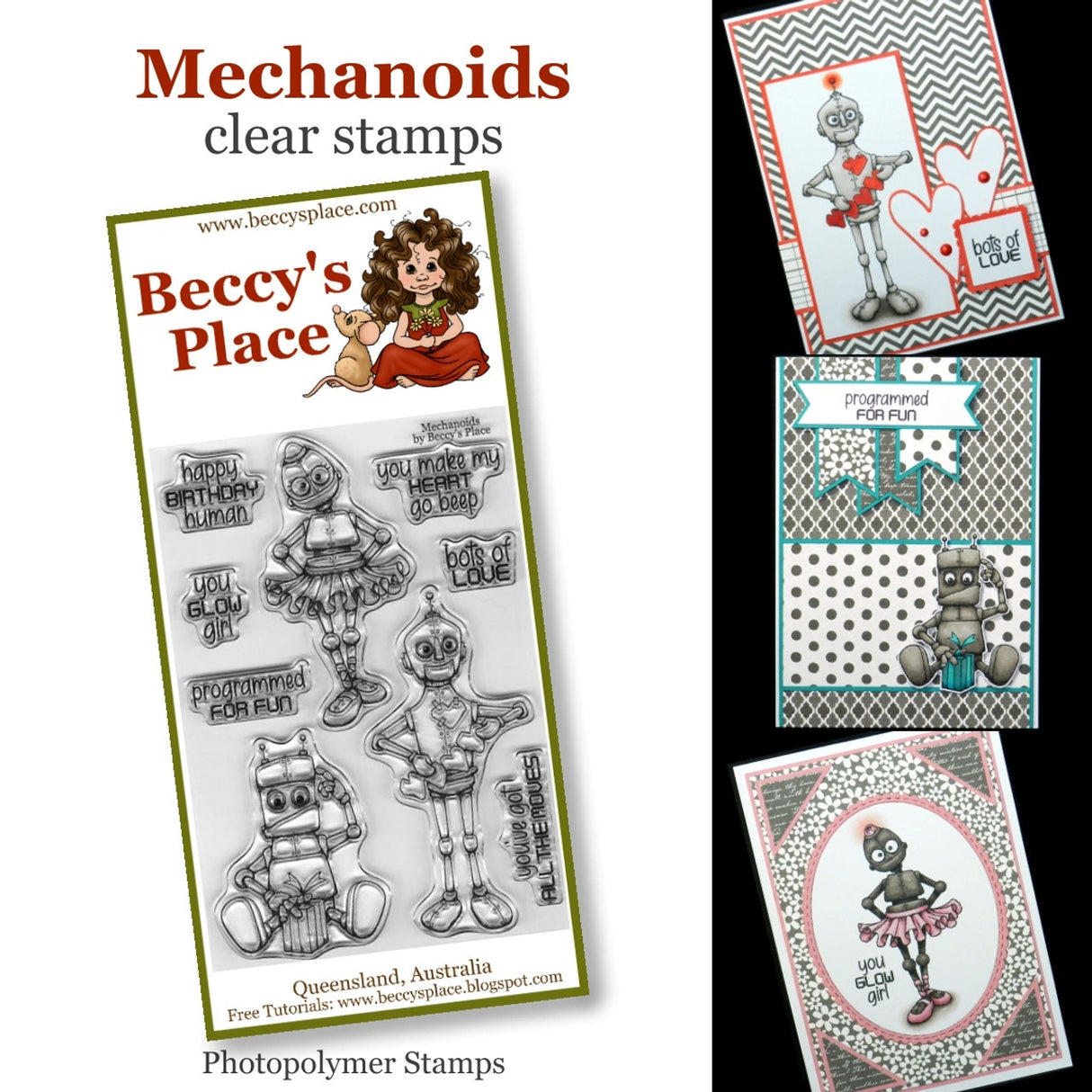 Beccy's Place Mechanoids clear stamps