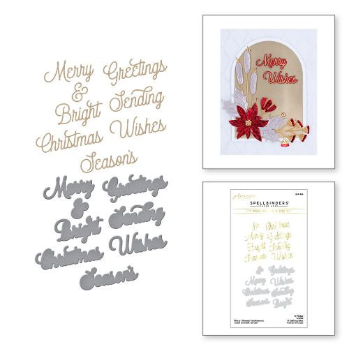 Spellbinders Merry Glimmer Sentiments Glimmer Hot Foil Plate & Die Set from the Glimmer Greetings Collection GLP-346