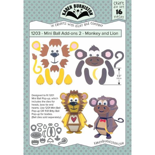 Karen Burniston Mini Ball Add-ons 2 - Monkey and Lion