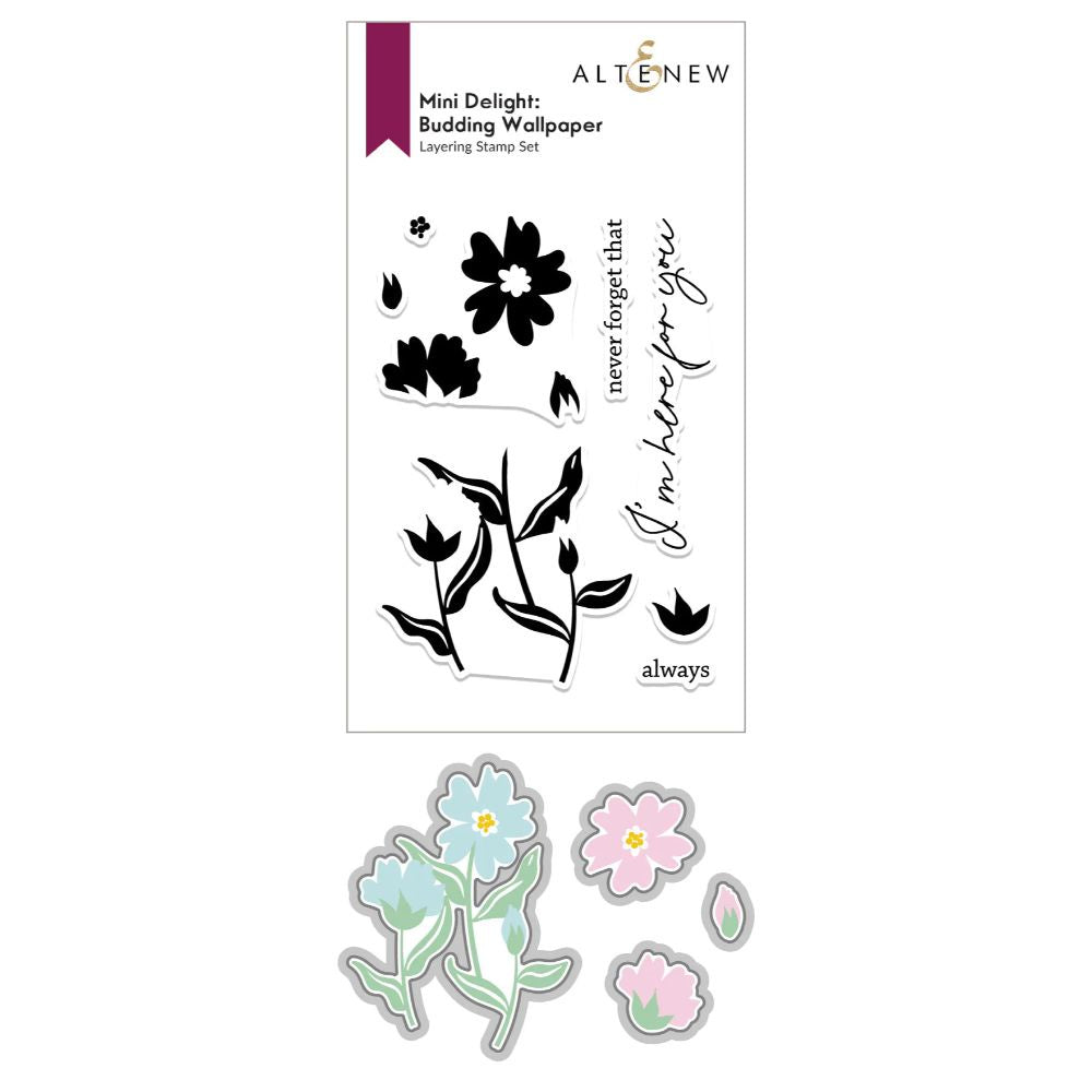 Altenew Mini Delight: Budding Wallpaper Stamp & Die Set