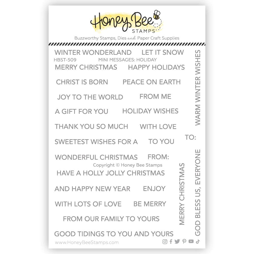 Honey Bee Stamps Mini Messages: Holiday 4x5 Stamp Set