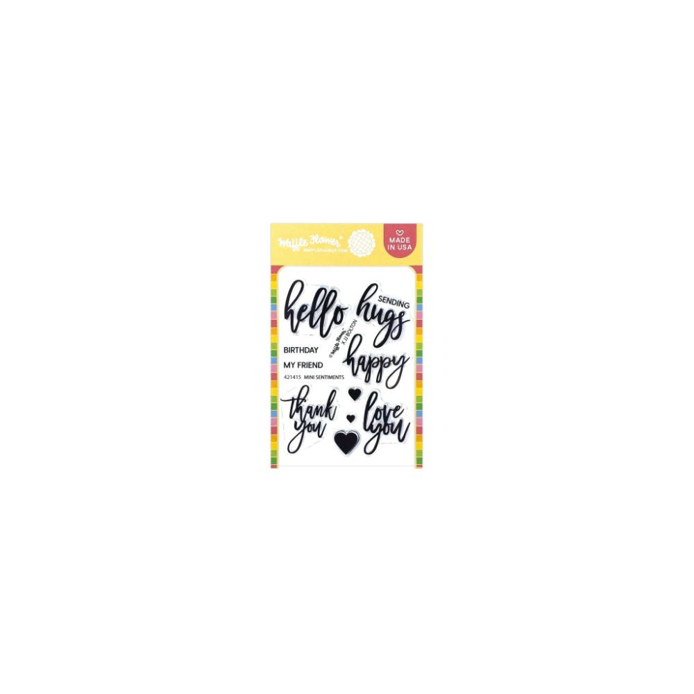 Waffle Flower Craft Mini Sentiments Stamp Set