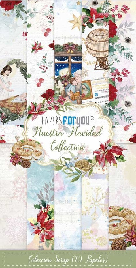 Papers For You Nuestra Navidad Slim Scrap Paper Pack (10pcs) (PFY-10451)