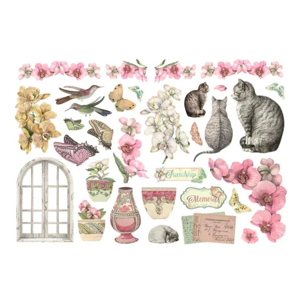 Stamperia Ephemera - Orchids and Cats