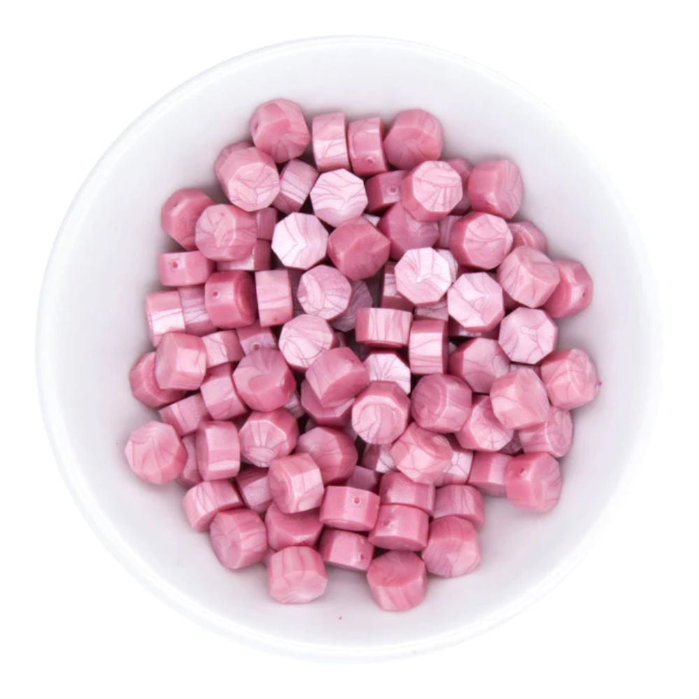 Spellbinders Pink Damask Wax Beads from the Sealed by Spellbinders Collection