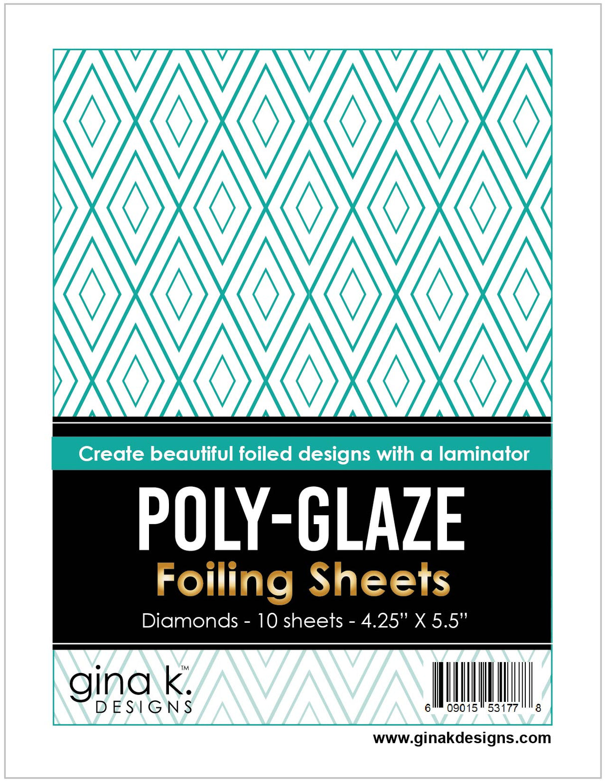 Gina K Designs POLY-GLAZE Foiling Sheets- Diamonds