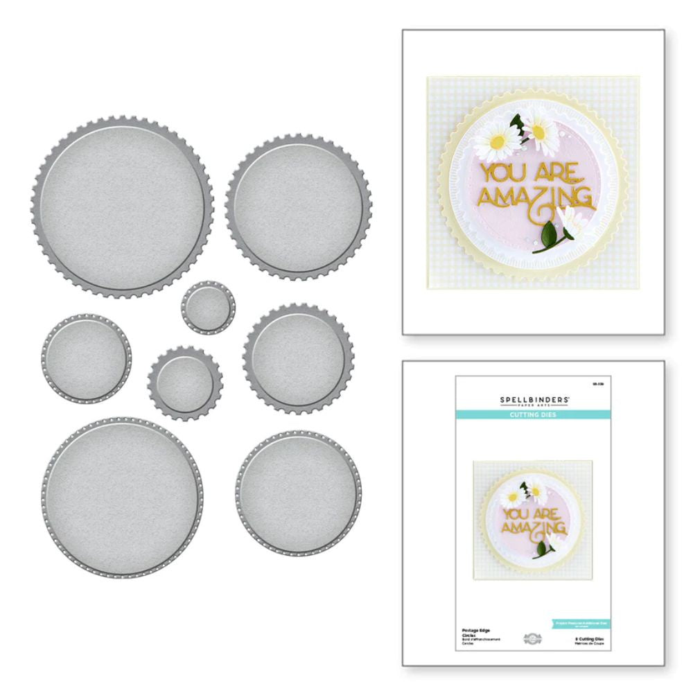 Spellbinders Postage Edge Circles from the Postage Edge Shapes Collection by Becca Feeken