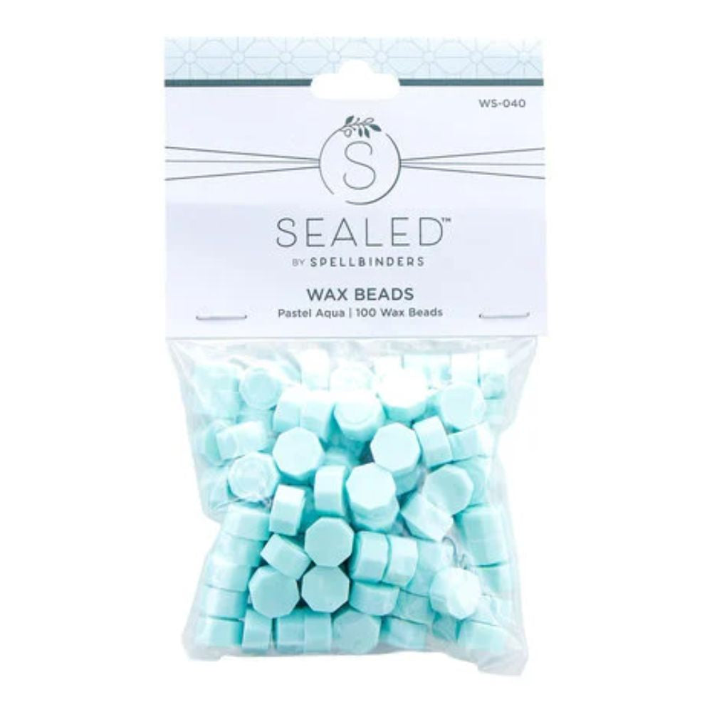 Spellbinders Pastel Aqua Wax Beads (100pcs) (WS-040)