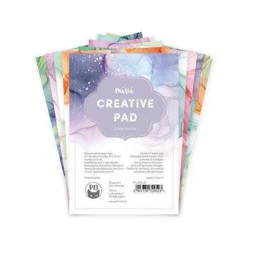 P13 Mini Creative Paper Pad 6"X4" 24/Pkg Pastel Marble