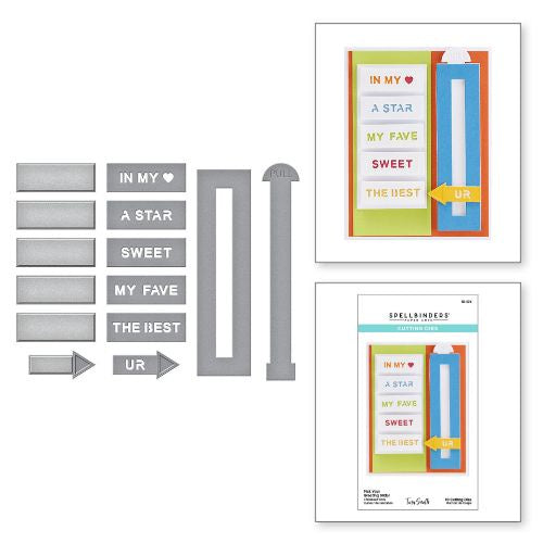 Spellbinders Pick Your Greeting Slider Etched Dies from the Birthday Celebrations Collection