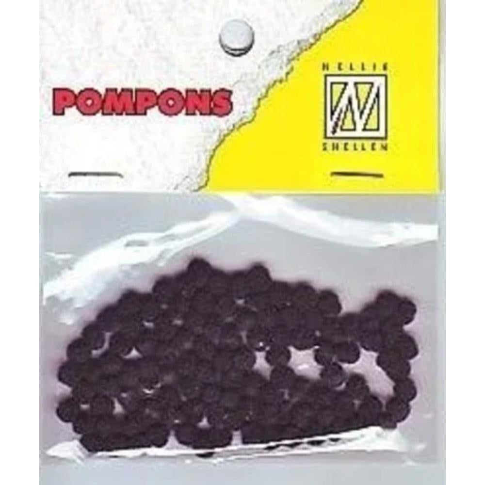 Nellie Snellen Pompons Mini 3mm Black (100pcs) (POM011)