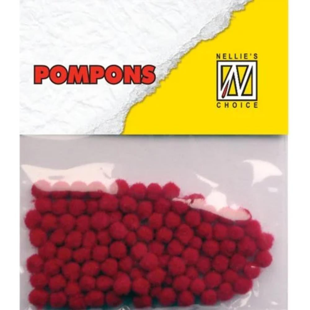 Nellie Snellen Pompons Mini 3mm Christmas Red (100pcs) (POM002)