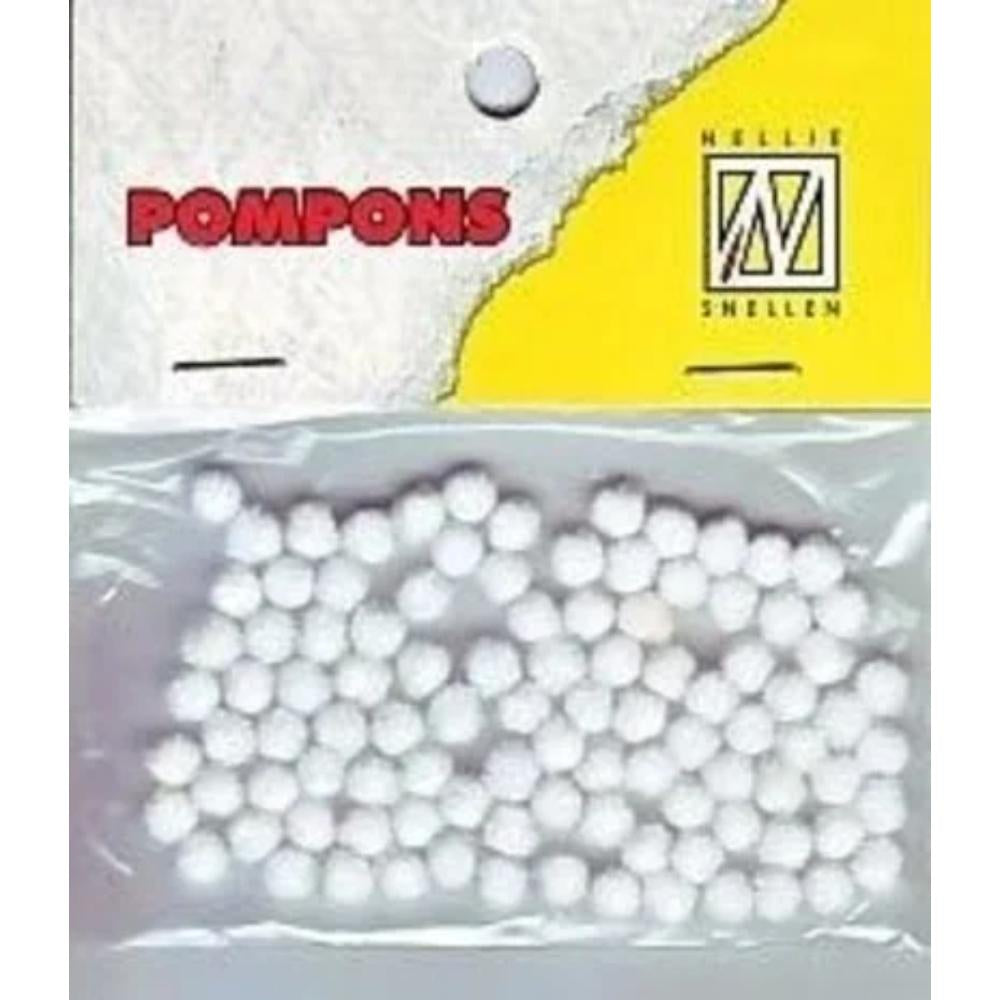 Nellie Snellen Pompons Mini 3mm White (100pcs) (POM001)