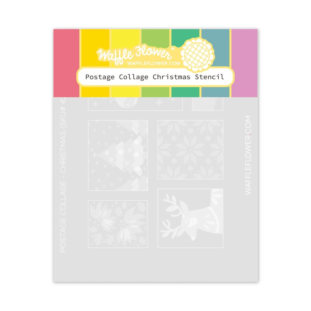 Waffle Flower Crafts Postage Collage Christmas Stencil