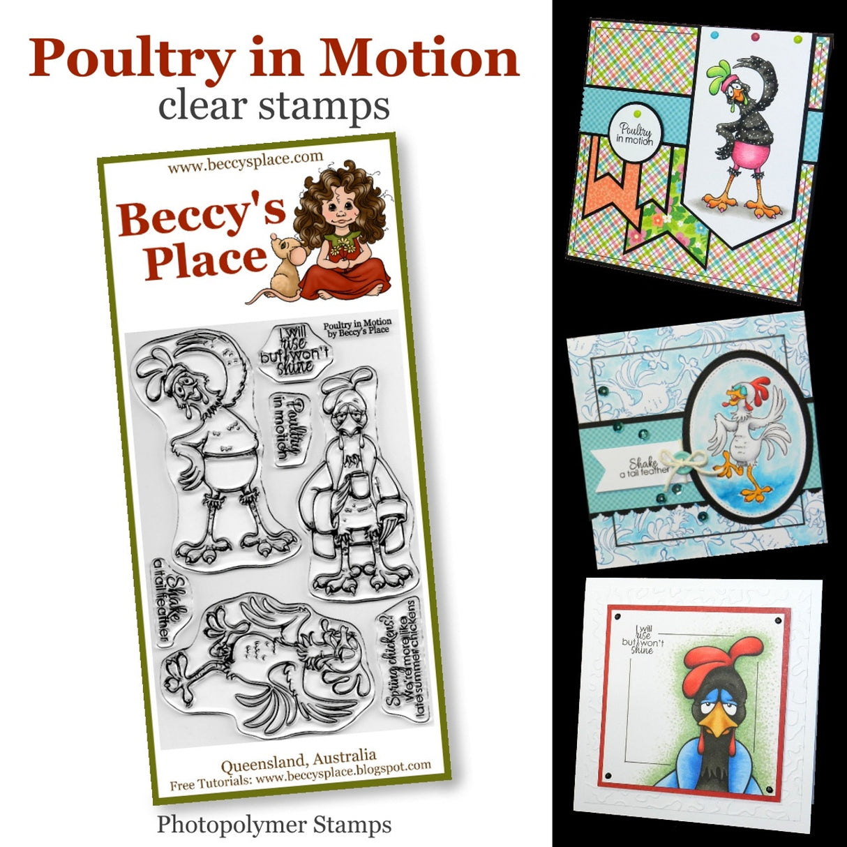 Beccy's Place Poultry In Motion clear stamps