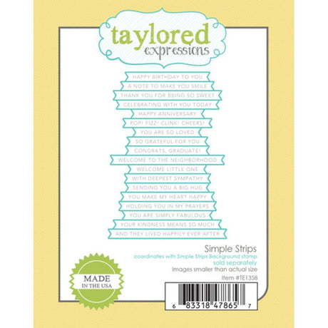 Taylored Expressions Simple Strips Die - Auzz Trinklets N Krafts