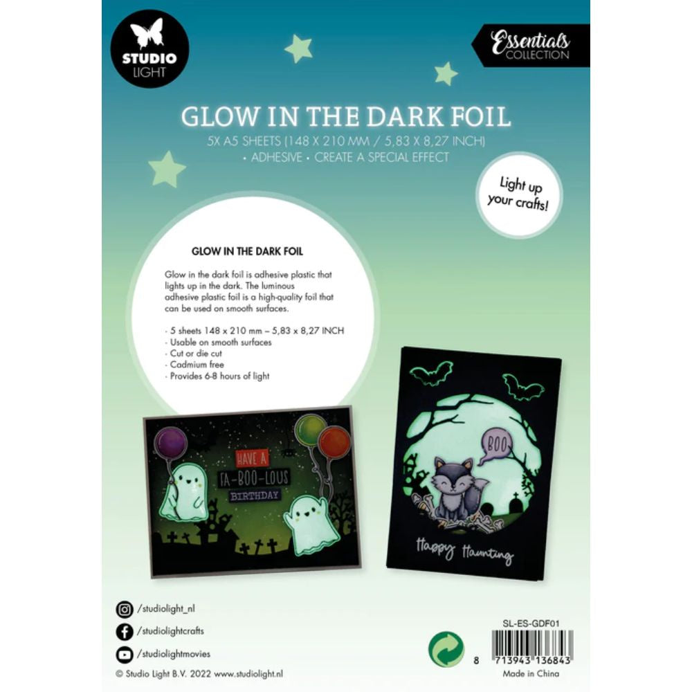 Studio Light Glow In The Dark Foil Essentials 148x210x3mm 5 SH nr.01