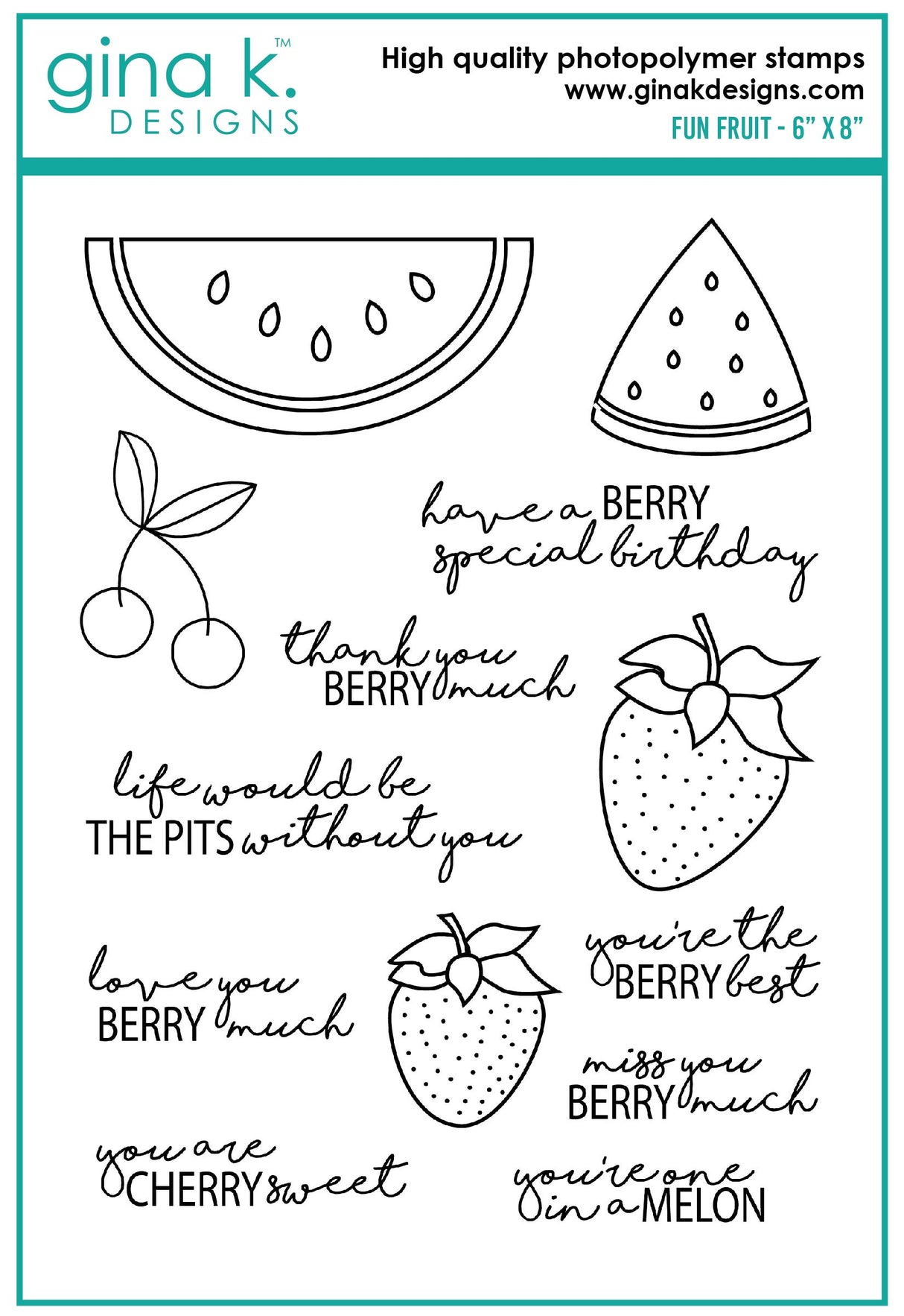 Gina K Designs STAMPS- Fun Fruit