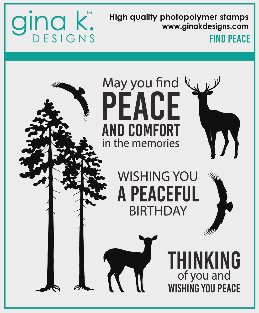 Gina K Designs STAMPS- Find Peace