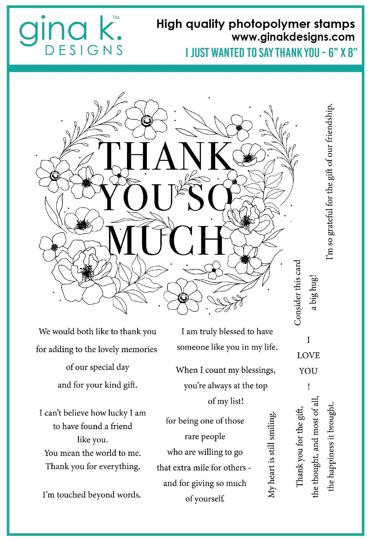 Gina K Designs STAMPS- I Just Wanted to Say Thank You