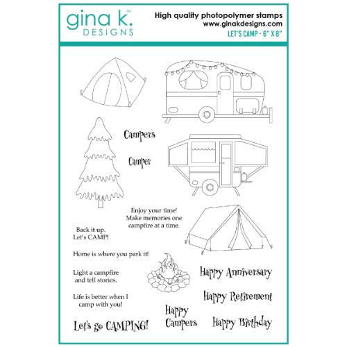 Gina K Designs STAMPS- Let's Camp