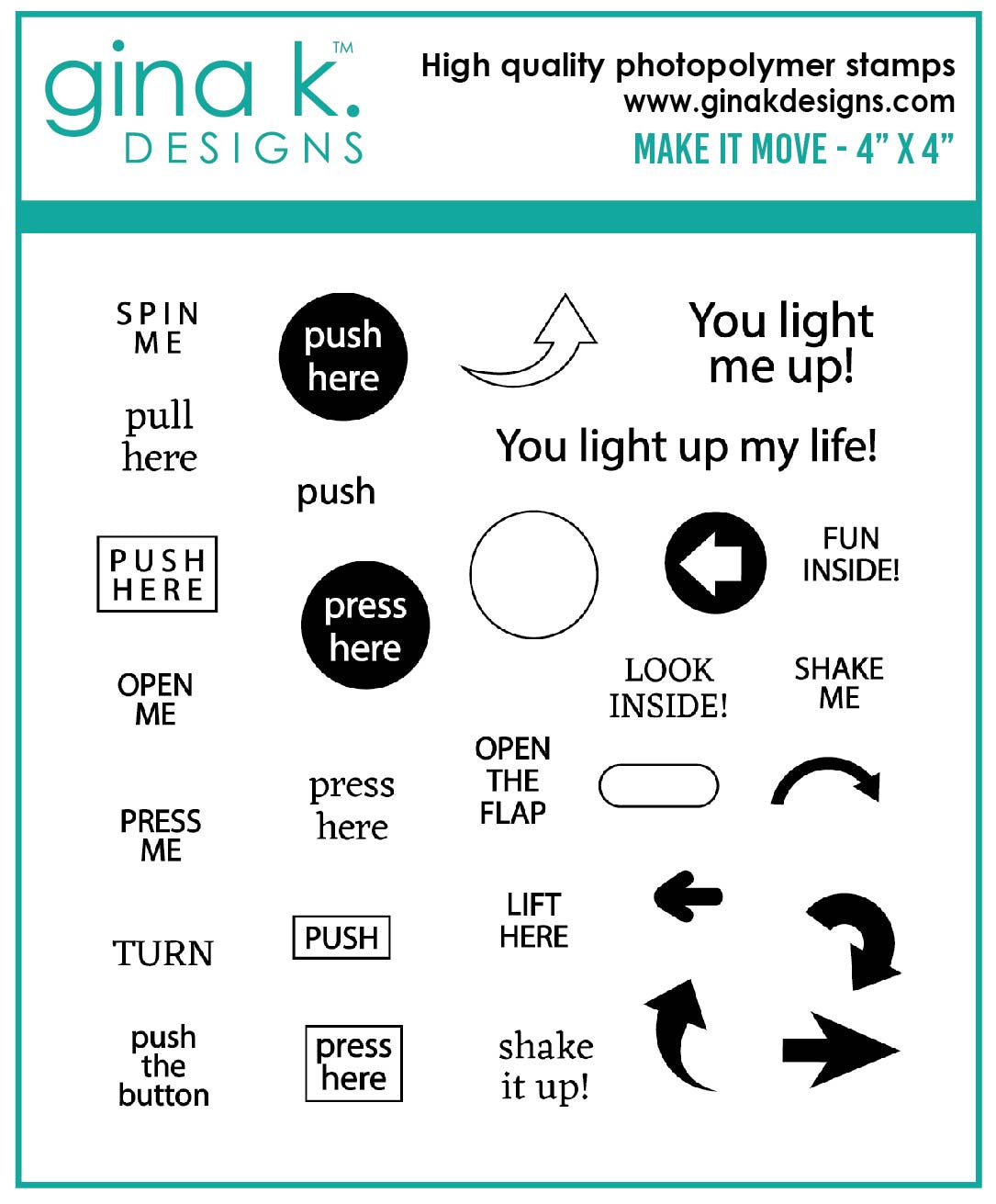 Gina K Designs STAMPS- Make it Move