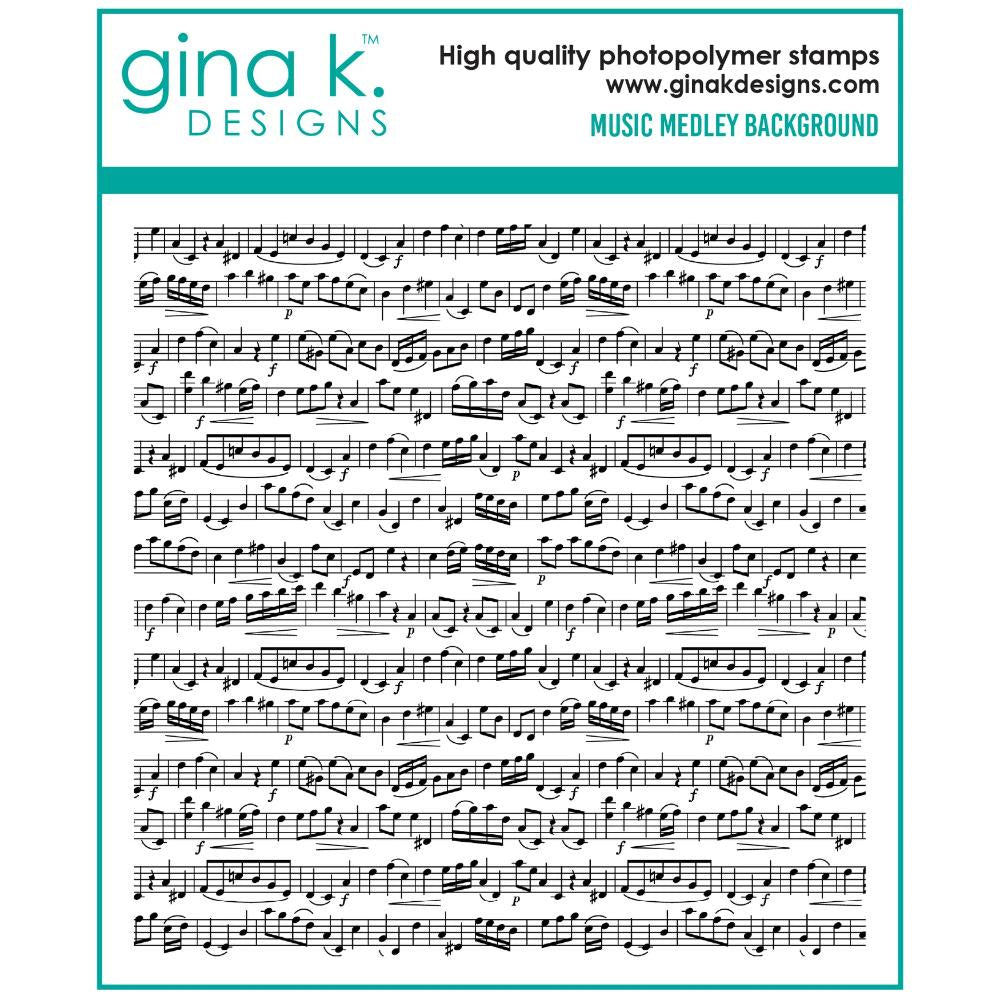 Gina K Designs STAMPS- Music Medley Background Stamp