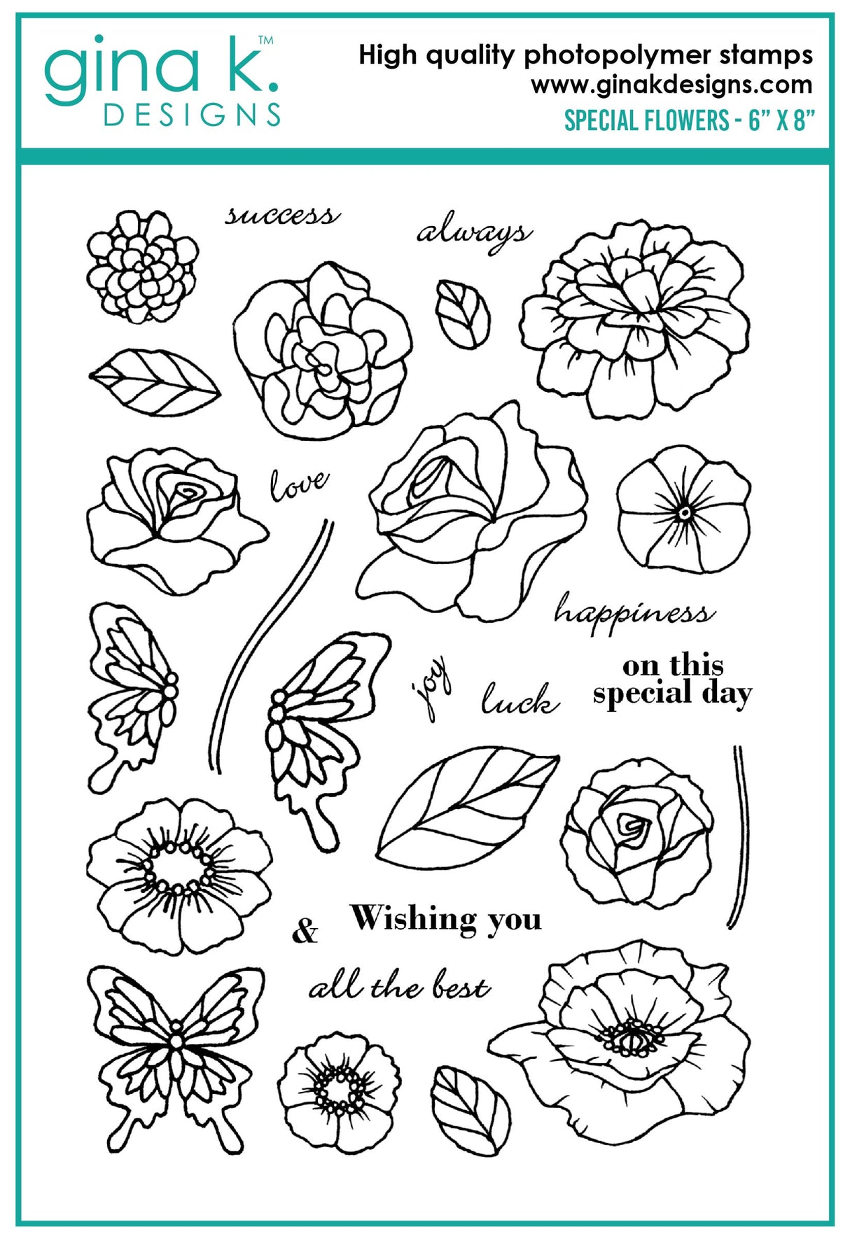 Gina K Designs STAMPS- Special Flowers