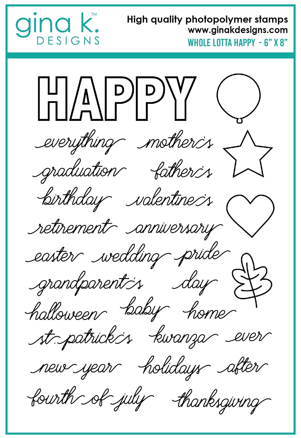 Gina K Designs STAMPS- Whole Lotta Happy