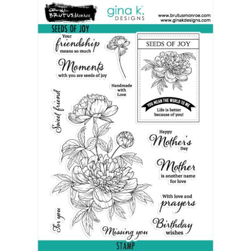 Gina K Designs STAMPS BY PARTNERS- Seeds of Joy 6x8 Stamp Set