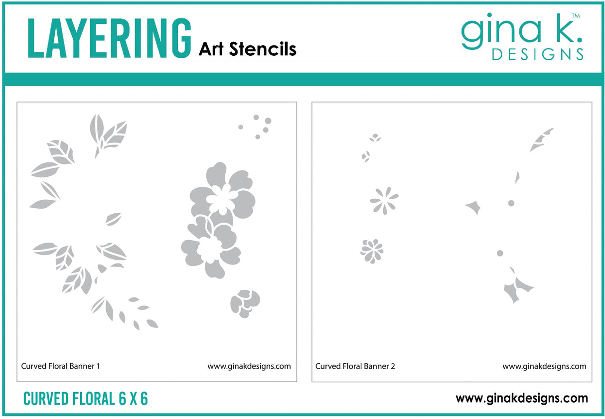 Gina K Designs STENCIL- Curved Floral Layering Stencil