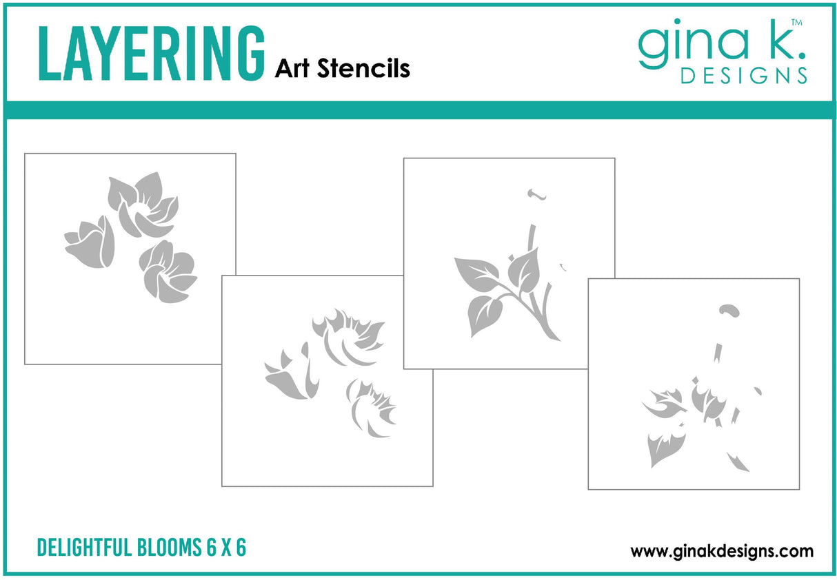 Gina K Designs STENCIL- Delightful Blooms